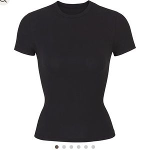 NWT SKIMS COTTON JERSEY T-SHIRT | ONYX